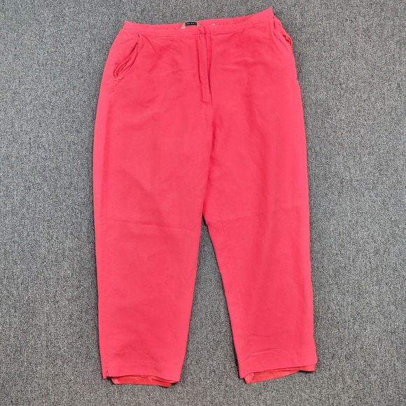Laura Ashley Vintage Silk Linen Tapered Pants 14 Pink Quiet Luxury Career Slacks — photo 2
